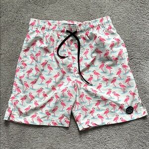 Brooklyn Cloth Men's Small Flamingo Print Swim Trunks